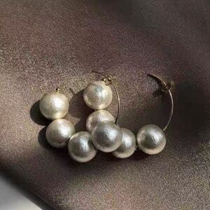 Silver Pearl Hoop Earrings